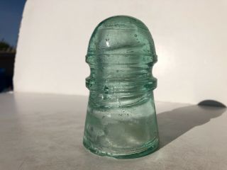 Base Embossed Patent 1881 Glass Insulator Cd 105 In Light Green (tumbled)