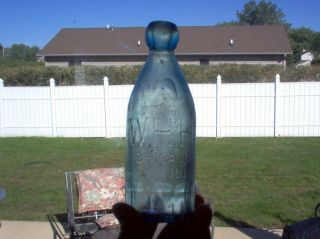 Blue Mug Based W H H Chicago Blob Soda 1870s