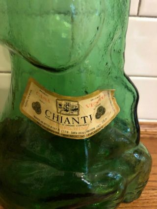 Large Green Chianti Bottle in the Shape of an Elephant 2
