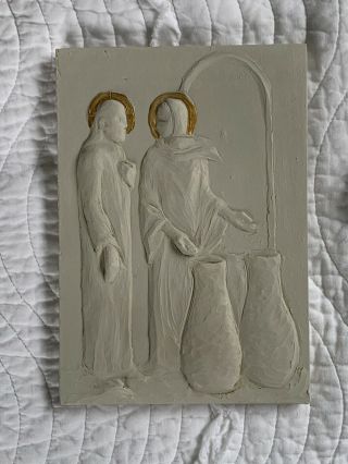Religious Wedding At Cana Hydrostone Wall Sculpture By Artist Deborah Luke