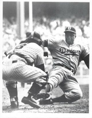 Jackie Robinson 8x10 Photo Brooklyn Dodgers Baseball Picture Sliding Home