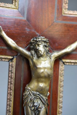 ⭐ Antique Religious Wall Cross,  Crucifix 17.  3/4 " Inches,  19th Century⭐