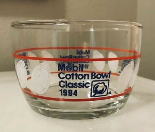 Vintage 1994 Mobil Cotton Bowl Classic Glass Bowl Dallas Notre Dame Vs Texas A&m