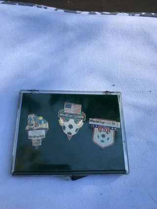 1994 World Cup Usa Set Of 3 Pins From The Chicago Venue