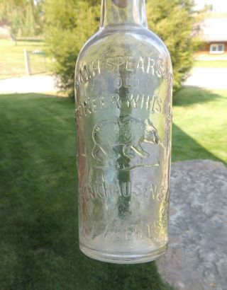 Western Whiskey Wm.  H.  Spears Old Pioneer Bear,  A.  Fenkhausen & Co.  Clear Fifth