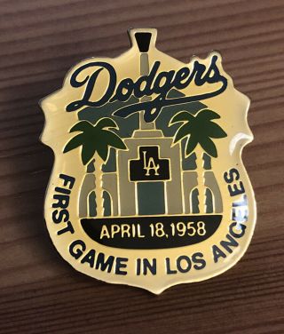 100th Anniversary Pin Series 5 La Dodgers 1st Game In Los Angeles April 18,  1958