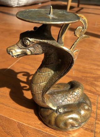 Candle Snake Bronze Statue Figure All Bronze Grade A