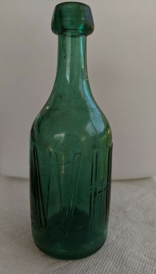 Light Green Pontil W.  Heiss From Philadelphia Soda,  Mineral Water Or Beer Bottle