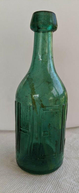 Light green Pontil W.  Heiss from Philadelphia Soda,  Mineral Water or Beer bottle 2