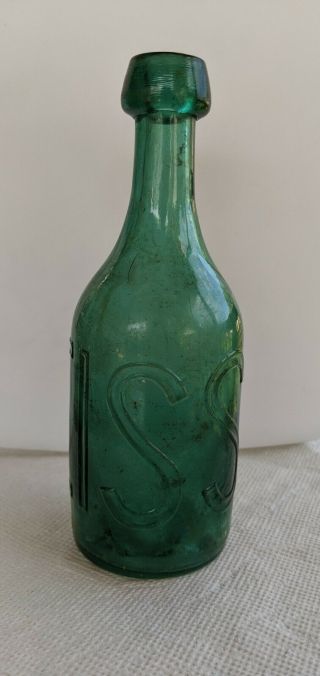 Light green Pontil W.  Heiss from Philadelphia Soda,  Mineral Water or Beer bottle 3