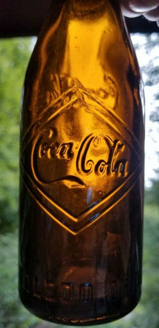 Awesome Amber Double Diamond Coca Cola Toledo,  Ohio Spelled Out