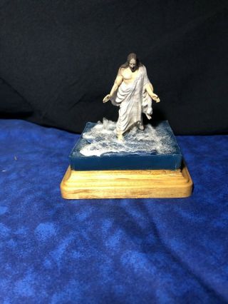 Jesus Christ Walking On Water Miniature Display Handmade Unique