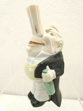 Schafer Vater German Porcelain Figural Bottle Flask Man W/ Long Nose