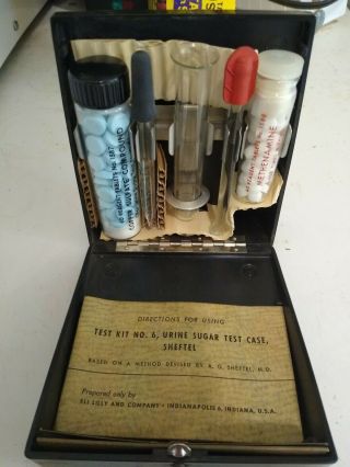 Vintage Urine Sugar Test Kit By A.  G.  Sheftel M.  D.  - Eli Lilly And Company