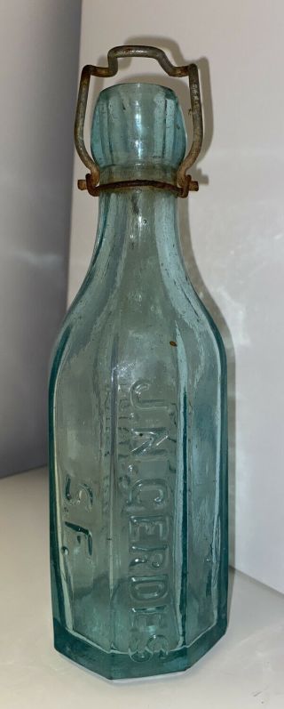 J.  N.  Gerdes / S.  F.  - Mineral Water - 8 Sided Blob Top - Bottle - Flip Top