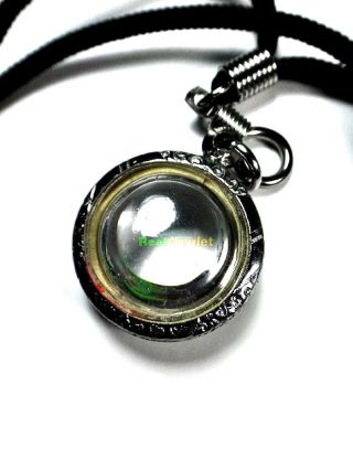 1415 - Crystal Gems Holy Stone Naga Eye Leklai Thai Amulet Healing White Button