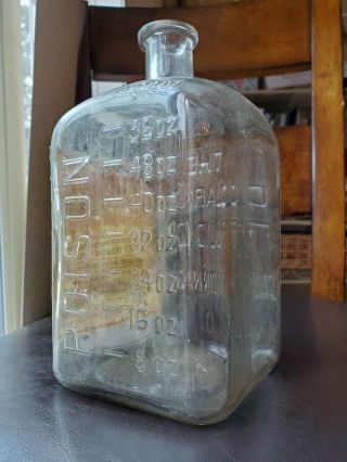 Large 1890s Clarke Embalming Fluid Co Poison Bottle W/ Label 3