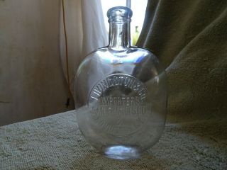 Western Whiskey Seed Flask Livingston S.  F Pint (side Lip Damage)