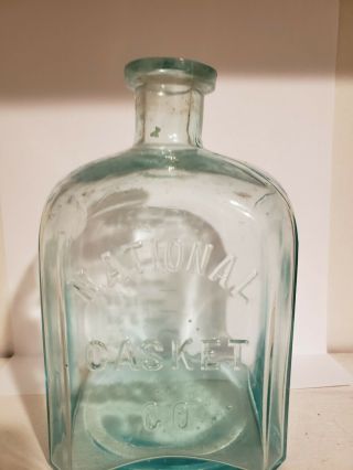 National Casket Company Embalming Fluid Bottle - National Casket Co.  Late 1800 