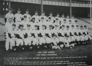 1958 York Yankees 8x10 Team Photo Baseball Picture Ny World Champs Mlb
