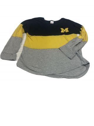 Michigan Wolverines Youth Girls Size Large 10 - 12 Long Sleeve Shirt