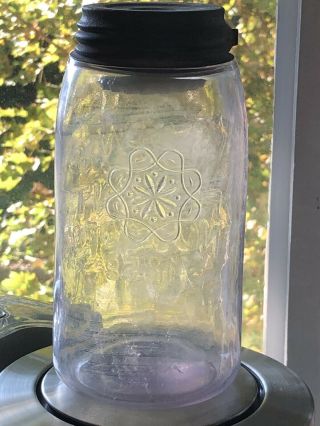 Sca Tudor Rose Mason’s Patent 1858 Fruit Jar With Immerser Lid