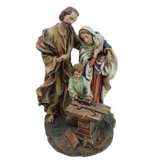 Holy Family Carpenter Shop Roman Jesus Mary Joseph Figurine Statue
