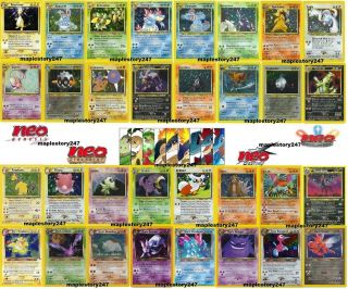 Pokemon Card Holo Neo Genesis Neo Discovery Neo Revelations Neo Destiny U Choose