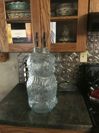 THE WISE OLD OWL GLASS JAR STORE DISPLAY 20 INCHES STORE DISPLAY Bloomingdale 2