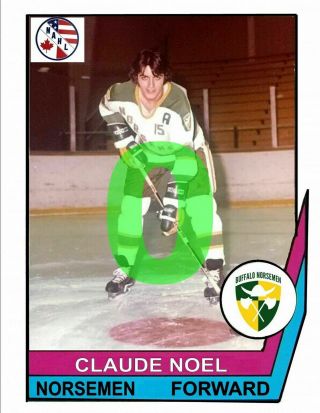 Buffalo Norsemen Nahl Claude Noel Custom Made Fun Hockey Card
