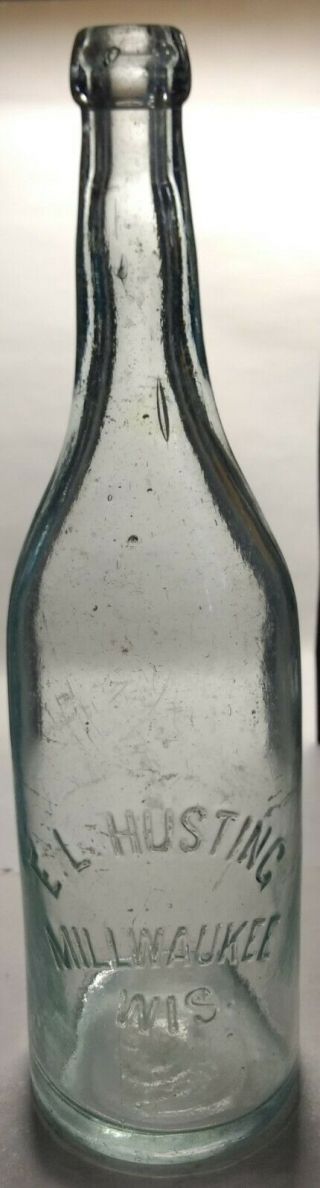 Mispelled Millwaukee Quart Blob Husting Milwaukee Wisconsin Soda Water Bottle