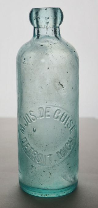 Old Hutch Hutchinson Soda Bottle – M.  Jos.  De Guise Detroit Mi - Mi0085.  5