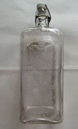 National Casket Company Embalming Fluid Bottle W/porcelain Cap 1890 