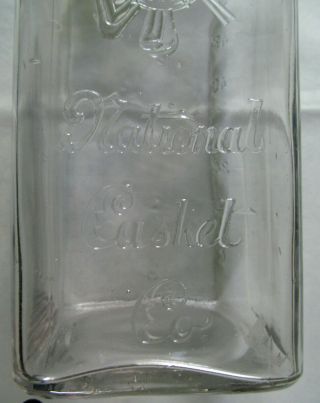 National Casket Company Embalming Fluid Bottle w/Porcelain Cap 1890 ' s 2