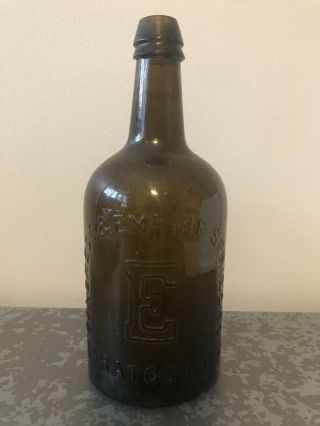Early Congress & Empire Spring Co Saratoga Ny Glass Mineral Water Bottle Variant