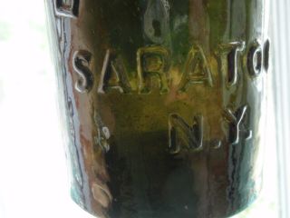 D.  A.  KNOWLTON Saratoga York Mineral Water Bottle 7 3/4 inch tall crude 3