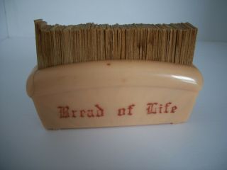 Vintage 1950s Bread Of Life Scripture Holder With Over 150 Two - Sided Messages