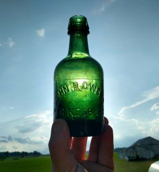 John R Owens Parkesburg Pa Pontil Emerald Green Dyottville Porter Beer Bottle