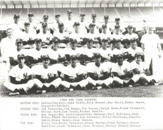 1968 York Yankees 8x10 Team Photo Baseball Mlb Picture Ny