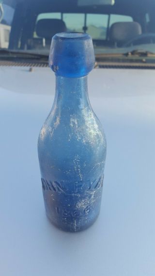 Early John Ryan 1866 Cobalt Blue,  Excelsior Bottle,  Blob Top Soda