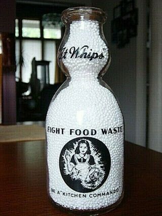 Trpq 1944 Wwii Cream Top Indiana Pennsylvania Dairy Pa.  Milk Bottle War Slogan