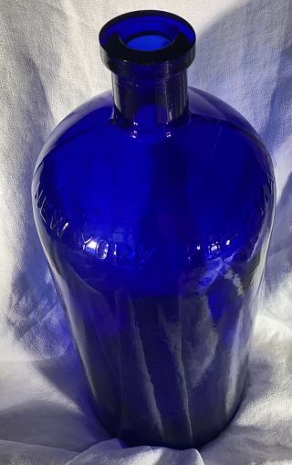 York Parmacal Association 1/2 Gal.  Cobalt Blue Chemist Bottle