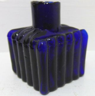 Deep Cobalt Blue Ribbed Shear - Lip Ink Bottle C1915