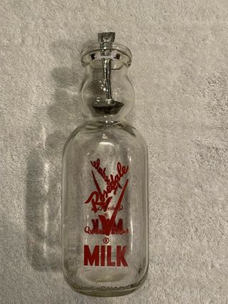 Vintage Rosedale Milk/cream Top Separator Bottle With Spoon
