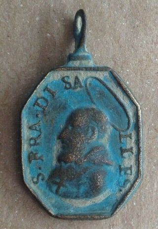 Antique Religious Medal 1670 - 1700 St Francis De Sales St Paola