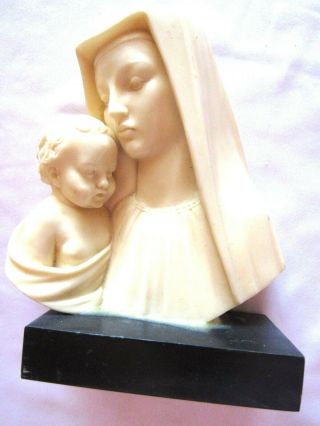 Vintage Mother Mary With Baby Jesus Statue - Heavy