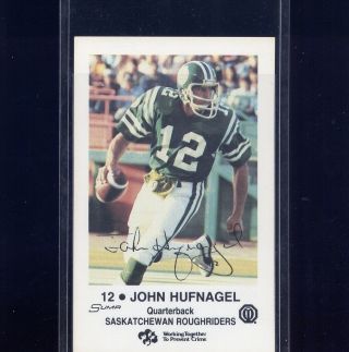 1983 Saskatchewan Roughriders Cfl Football Card 12 John Hufnagel Penn State