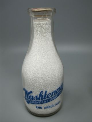 Milk Bottle Washtenaw Independent Dairy Ann Arbor Mi Washtenaw County 1940s