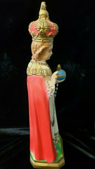 Vintage Jesus Infant Of Prague Columbia Statuary Chalkware Religious Statue 2