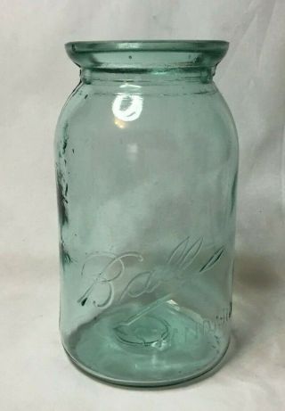 Vintage Aqua Quart Qt Wax Seal Sealer Fruit Jar Canning Jar Ball Standard 15